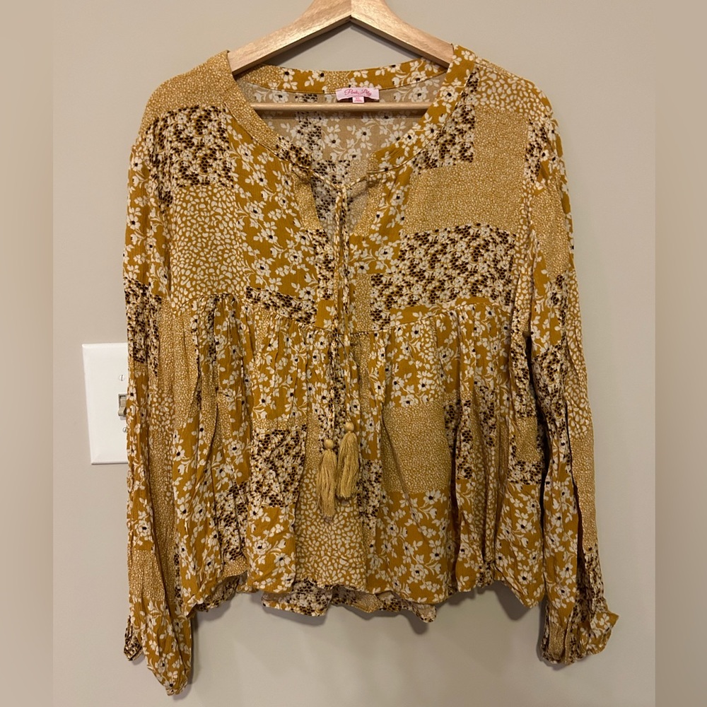 Pink Lily Floral Blouse